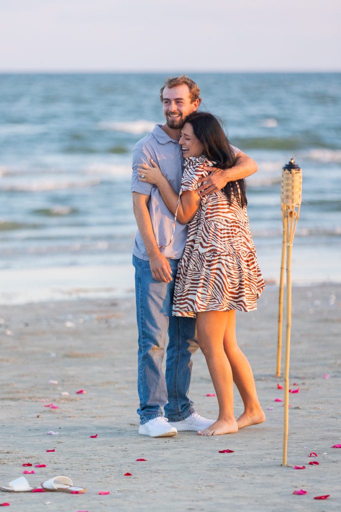 Galveston Island Sunset Wedding Engagement Proposal Photos by Jessica Pledger Photography 